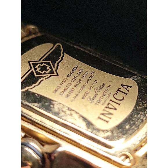 Invicta Special Edition Gold-Tone Watch with Yellow Leather Strap - Picture 7 of 9